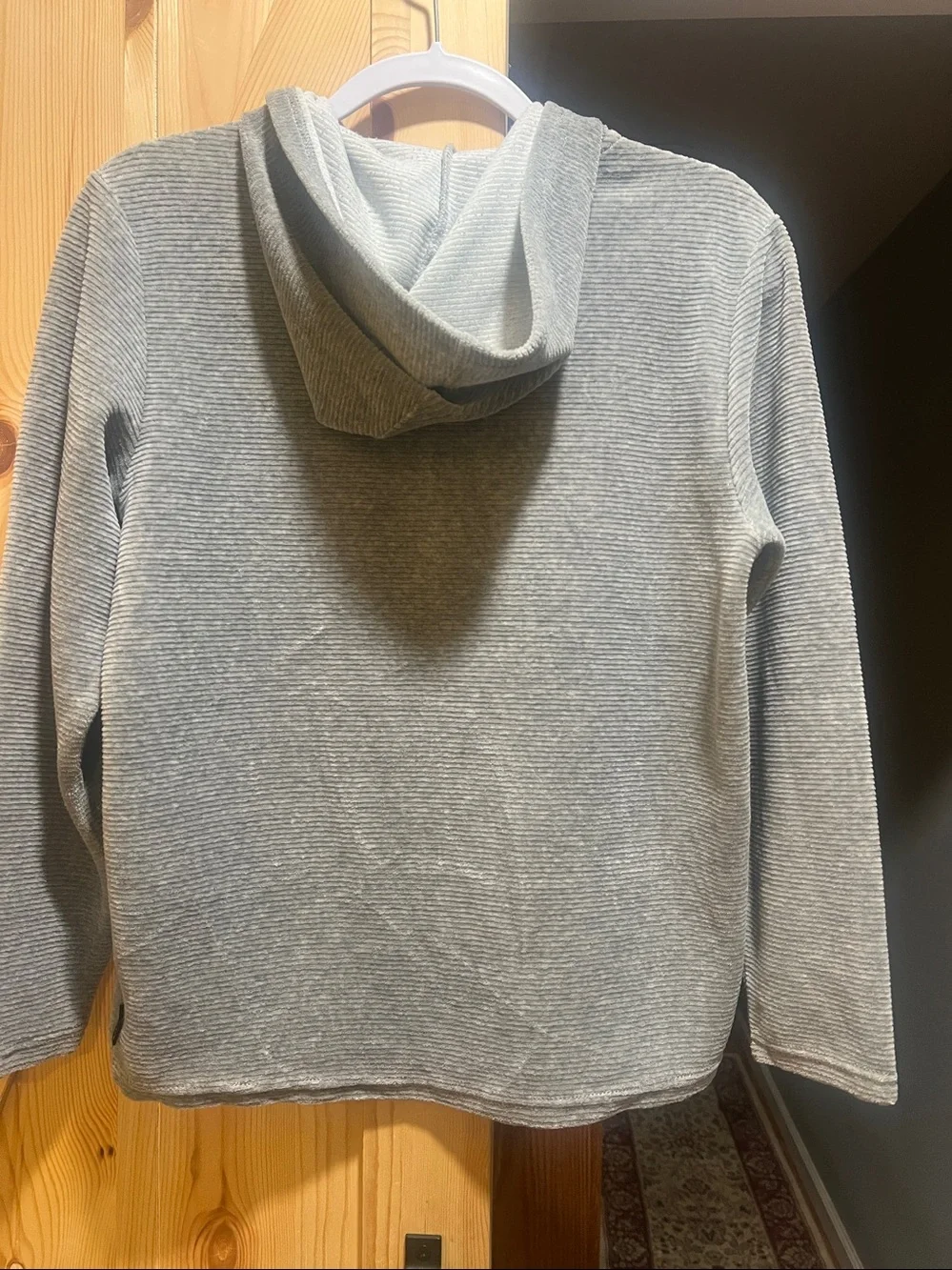 UNIONBAY Men's Ribbed Crewneck Hoodie in Heather Gray